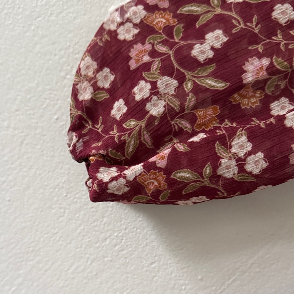 Trixxi Burgundy Floral Long Sleeve Dress - Picture 6 of 7
